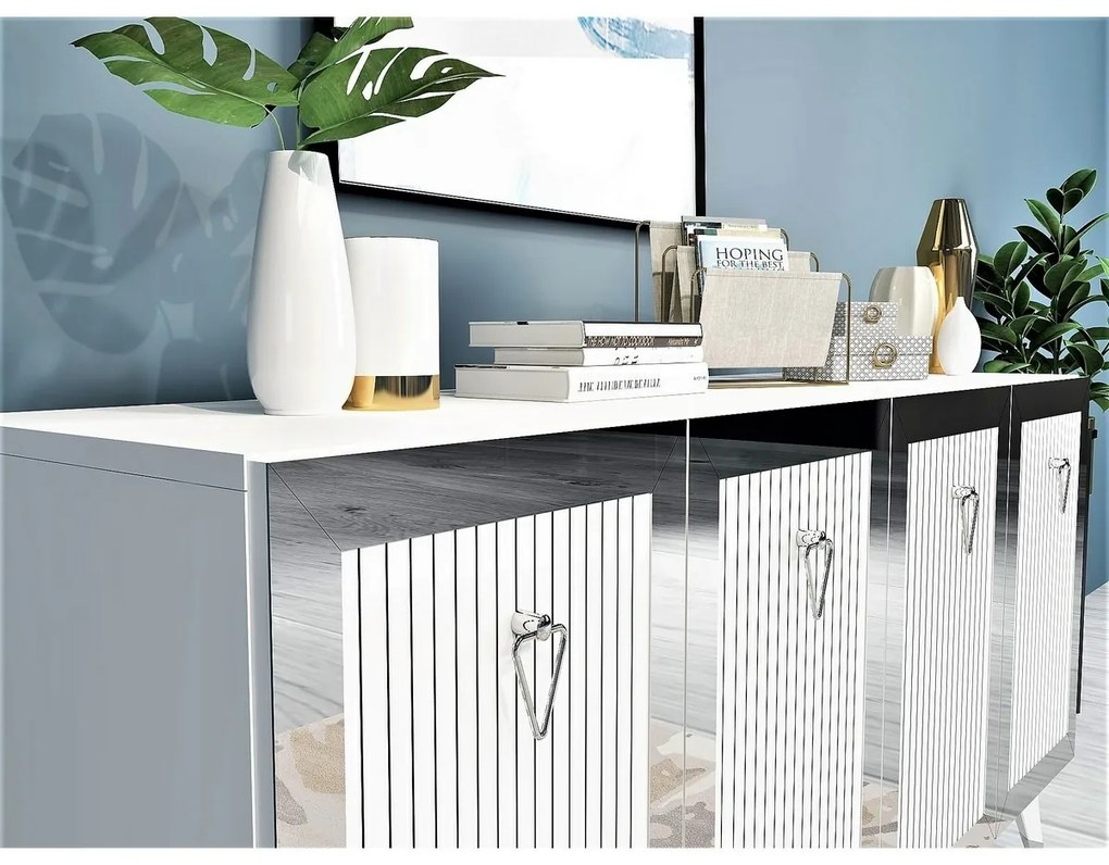 Skrinka Bare White and Silver