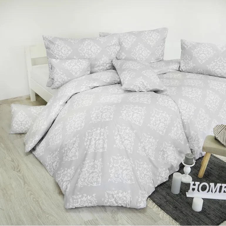 Obliečky bavlnené Atény sivé 140x200 + 70x90 EMI