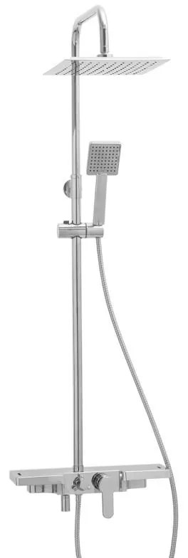 Sprchová súprava SOLO s policou a výtokom do vane - chrómová