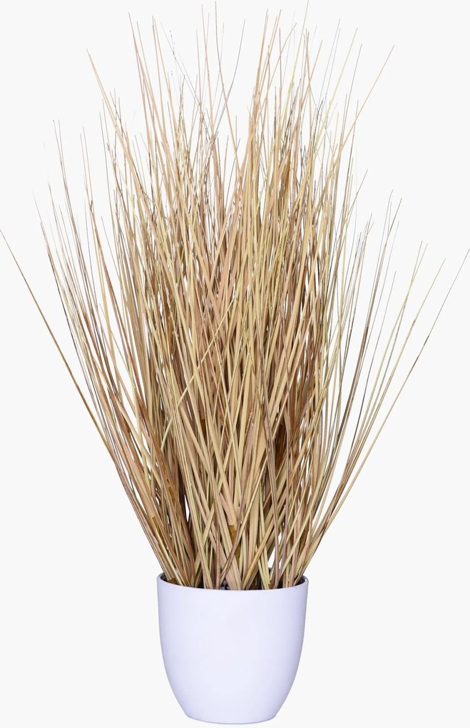 Umelá tráva v kvetináči BOHO, plast, výška 54 cm, béžová