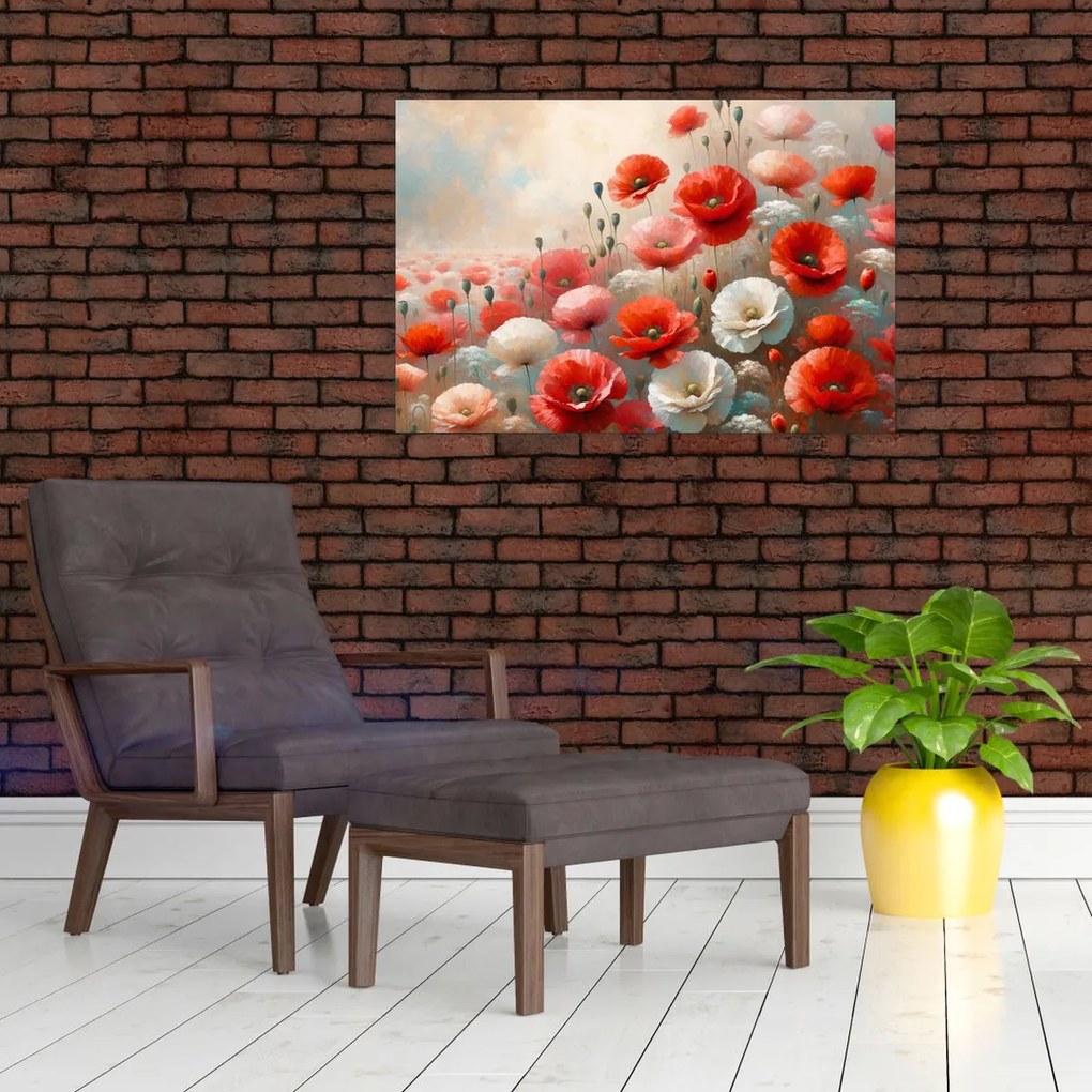Obraz - Maľba vlčích makov (90x60 cm)
