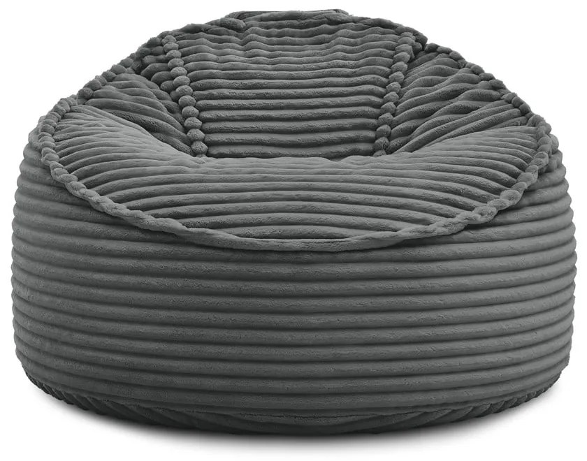 Tmavosivý menčestrový sedací vak Socrate – Bobochic Paris