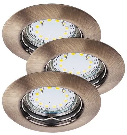 Rabalux LED zápustné bodové svietidlo Lite 3x3W | 720lm | 3000K | IP40 - set 3 svietidiel, bronz