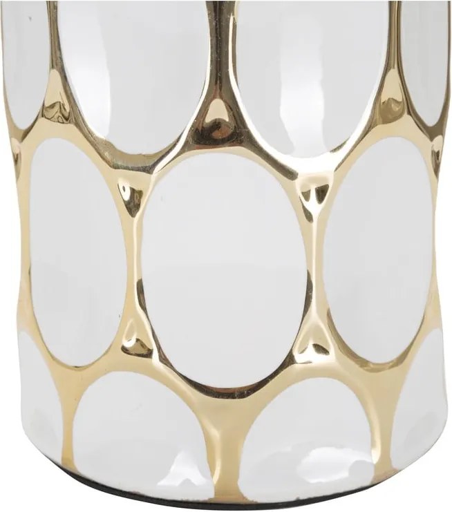 Biela/v zlatej farbe keramická stolová lampa s textilným tienidlom (výška 56 cm) Glam Carv – Mauro Ferretti