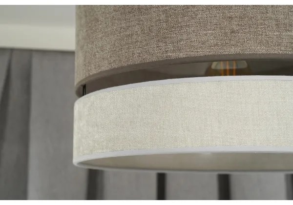 Duolla - Luster na lanku DOUBLE 1xE27/15W/230V pr. 40 cm hnedá/šedá