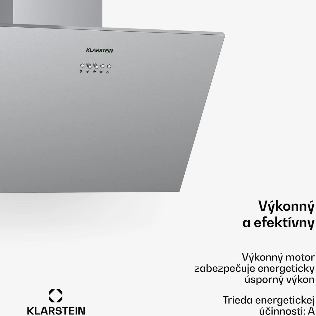 Klarstein Silver Lining 60, digestor, 60 cm, nástenný, 600 m³/h, A, nehrdzavejúca oceľ