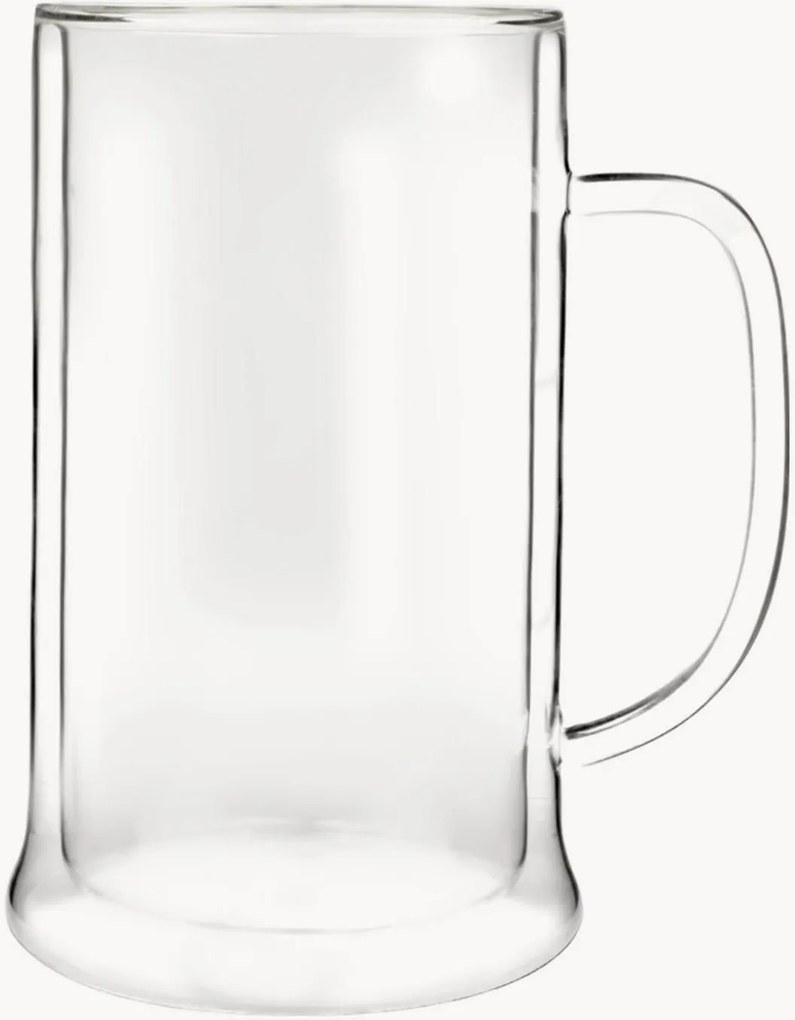 Dvojstenné borosilikátové poháre na pivo Amo, 2 ks