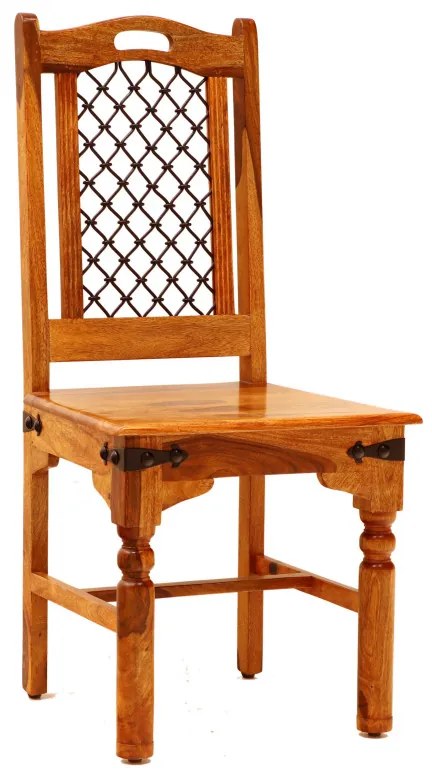 Stolička Jali s kovovým výpletom z indického masívu palisander Only stain
