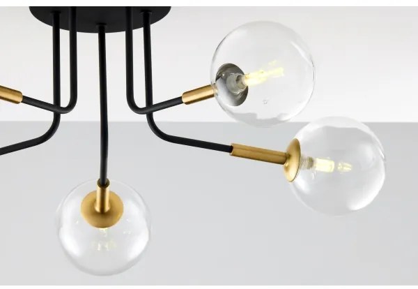 Jupiter 2040 - Luster na tyči BURANO 5xG9/10W/230V čierna/zlatá/číra