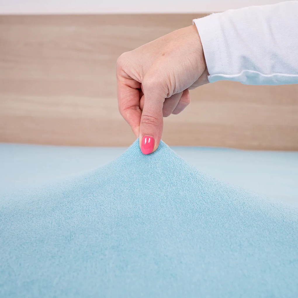 4Home froté prestieradlo svetlo modrá, 90 x 200 cm