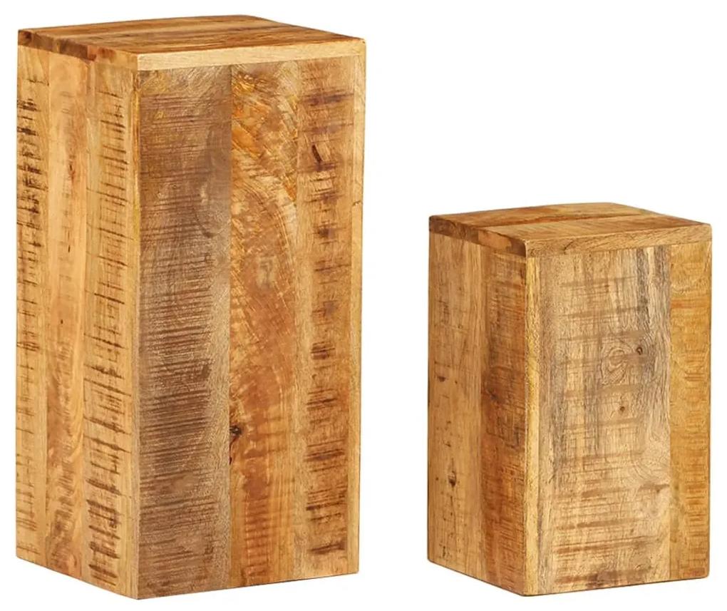 vidaXL Príručné stolíky 2 ks masívne mangovníkové drevo