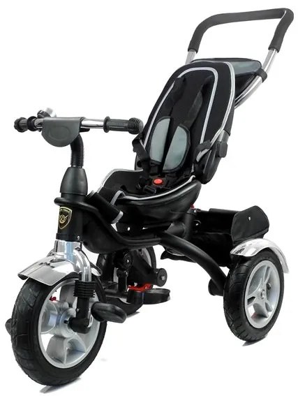 LEAN TOYS Detská Trojkolka PRO500 Strieborná čierny rám 2023