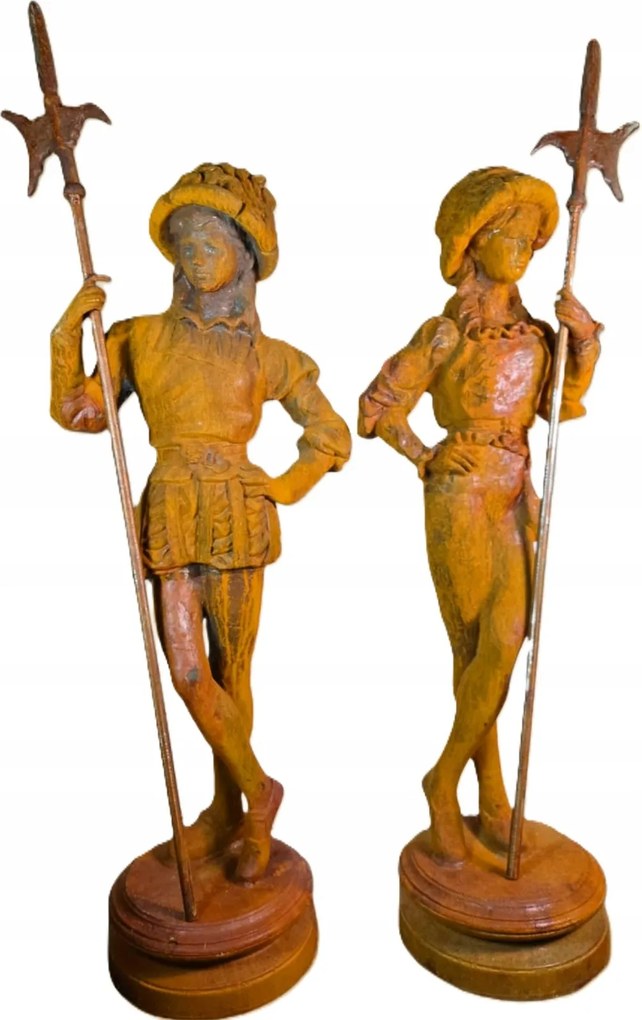 Socha Vykopek Socha Ozdoba Pár švajčiarskych strážcov Liatinová Socha