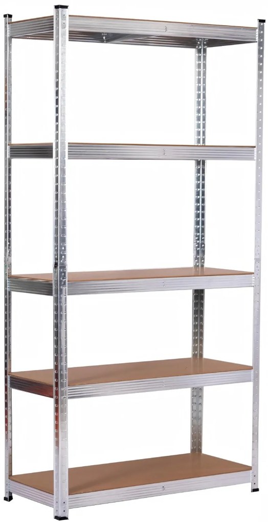 Kovový regál BestBerg BBMS-30 / 120 x 180 x 45 cm / 5 políc / strieborná/hnedá