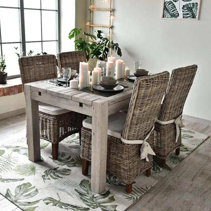 Vidiecky patinovaný drevený jedálenský stôl pre 4-6 osôb 140x90x78 cm