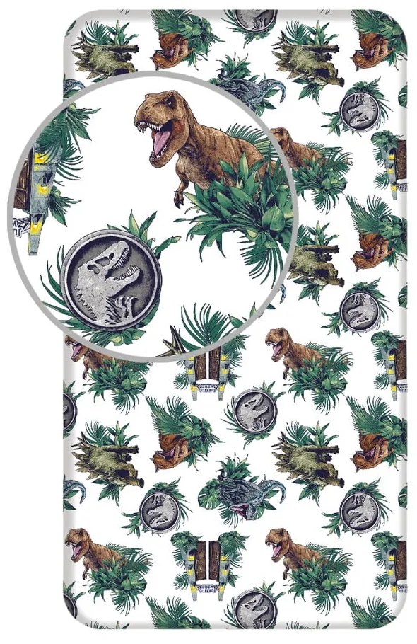 Napínacia bavlnená detská plachta 90x200 cm Jurassic World "Roar" – Jerry Fabrics