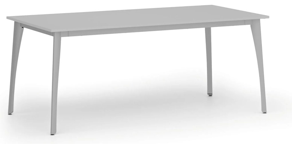 Rokovací kancelársky stôl PRIMO OMEGA, 180x90 cm, sivá podnož, sivá