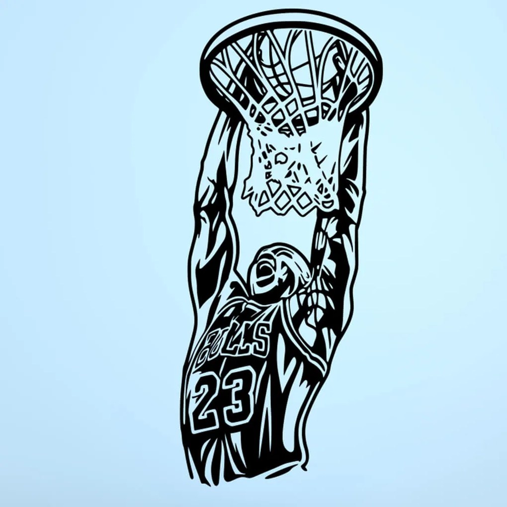 Veselá Stena Samolepka Michael Jordan Farba: šedá, Veľkosť: 60 x 25 cm