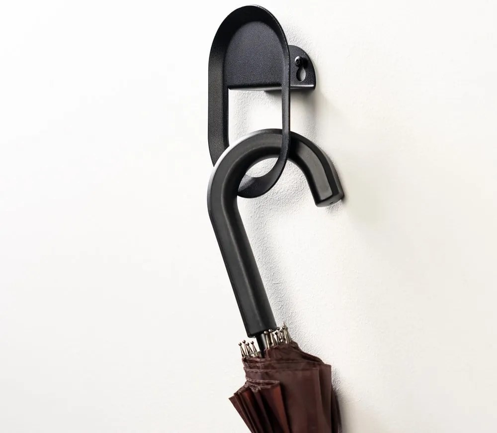 Čierny nástenný oceľový háčik Coucou – Spinder Design