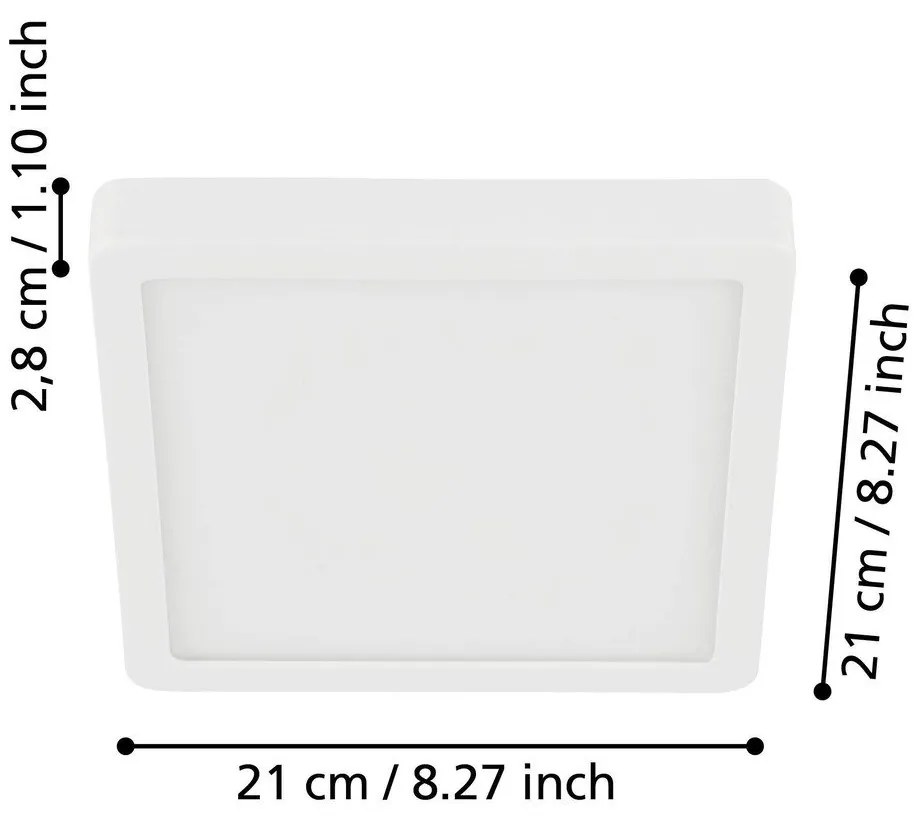 Biele LED stropné svietidlo 21x21 cm FUEVA 5 – EGLO