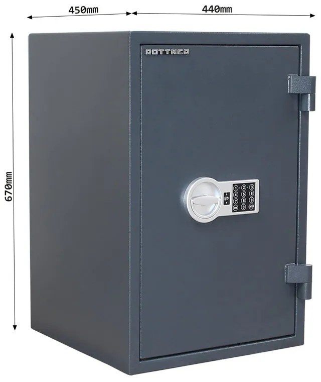 Rottner Ohňovzdorný nábytkový trezor FIRE HERO 65 EL, 670 x 440 x 450 mm, elektronický zámok