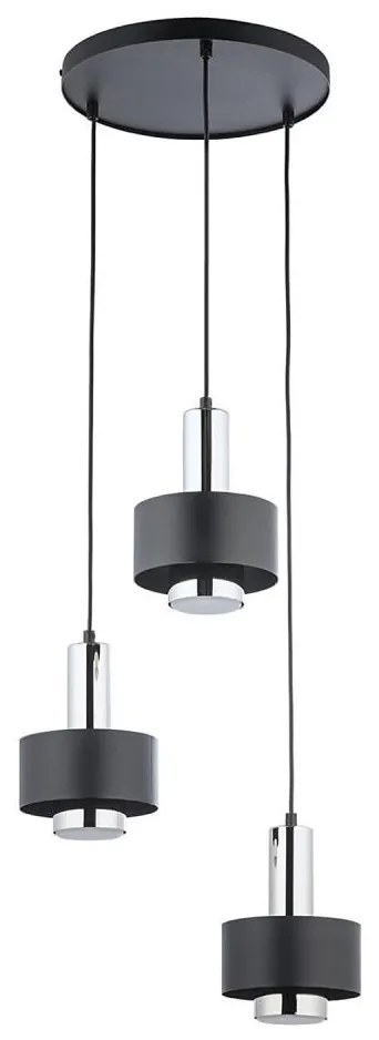 Luster na lanku RIF LUX 3xGX53/12W/230V pr. 38 cm čierna/lesklý chróm