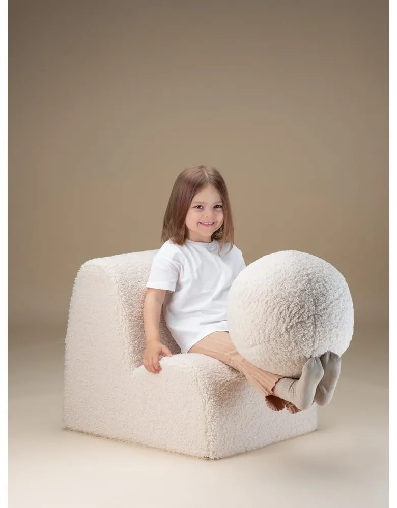 Krémové detské kresielko z textílie buklé Cloud – Wigiwama