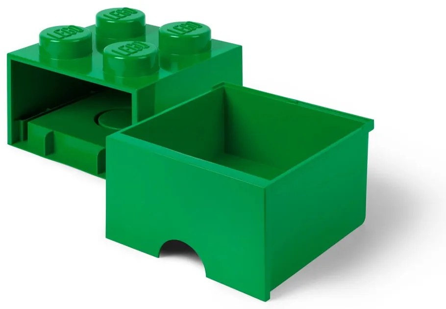Zelený úložný box so zásuvkou LEGO®