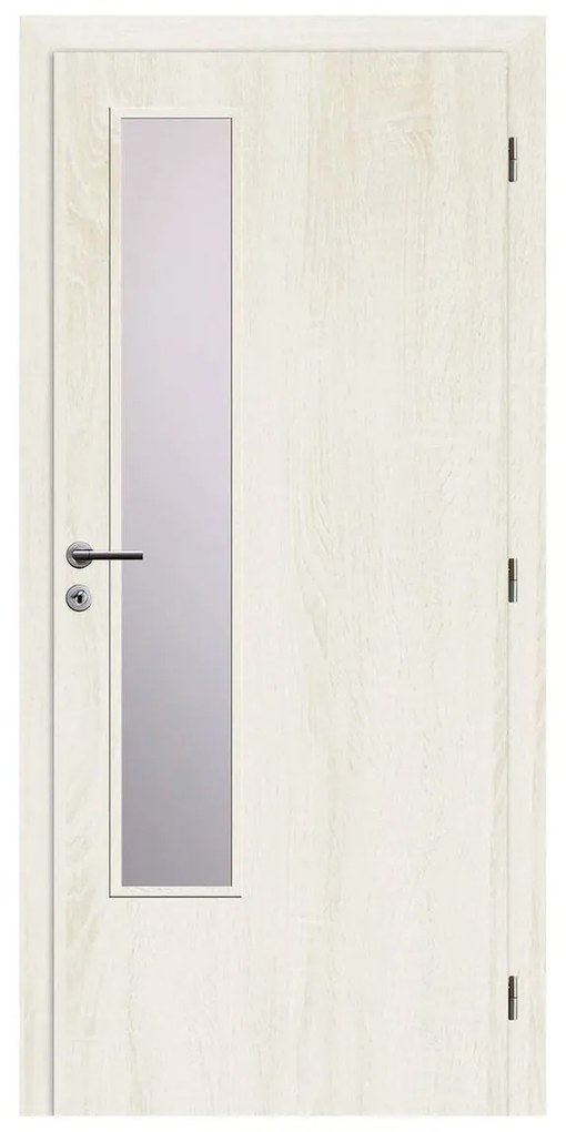 Solodoor Interiérové dvere L2 sklo, 80 P, 850 × 1 985 mm, fólia, pravé, Andorra white, presklené