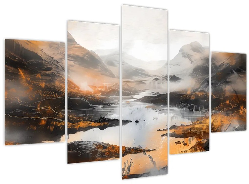 Obraz - Maľba horskej krajiny (150x105 cm)
