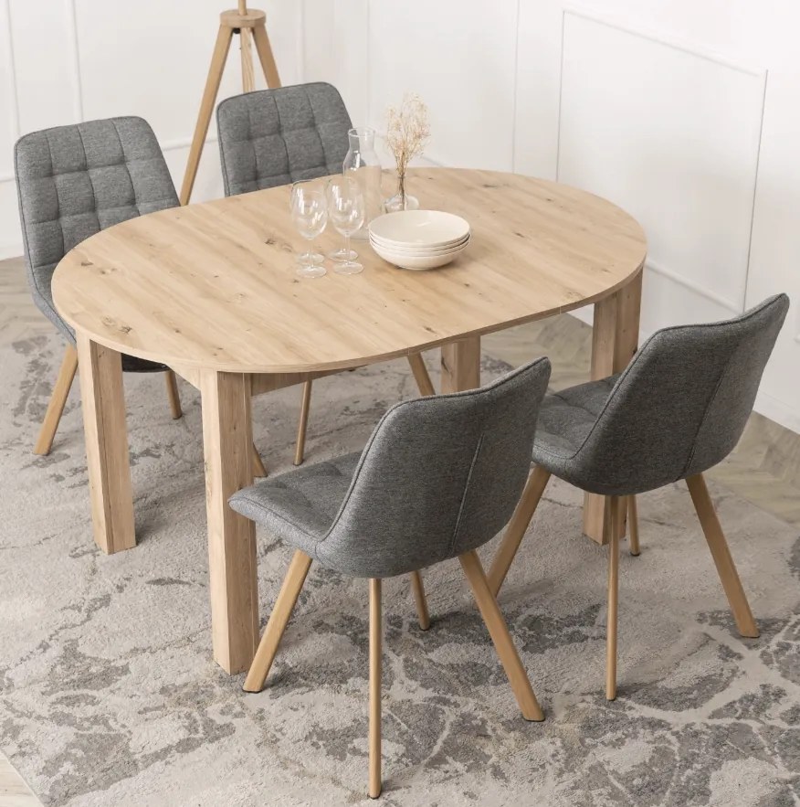 HARRY Rozkladací stôl 102-142 cm, dub Artisan