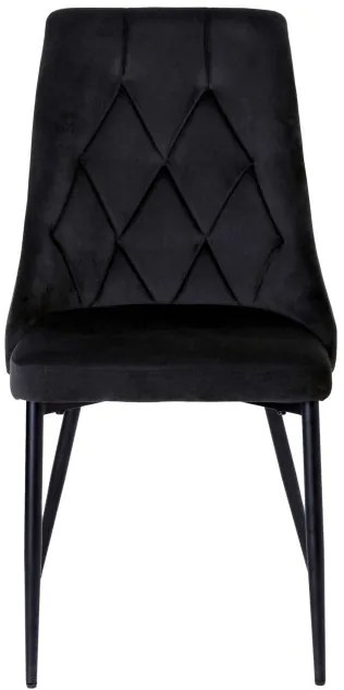 Jedálenská stolička LINCOLN zamatová, čierna