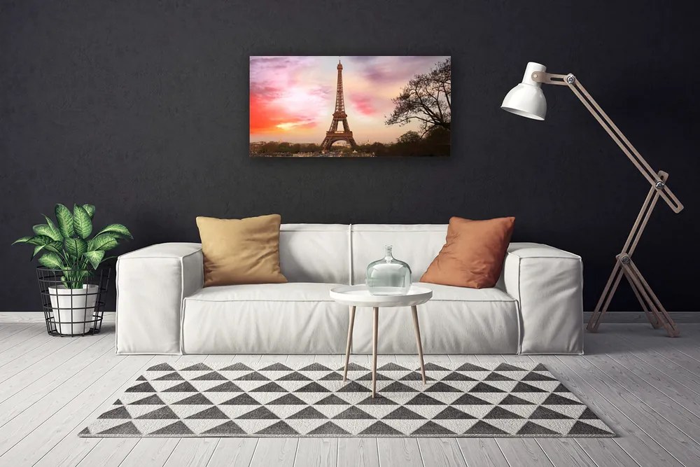 Obraz na plátne Eiffelova veža architektúra 120x60 cm