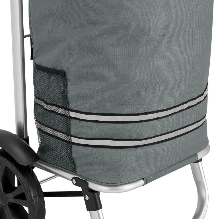 Nákupný vozík 3 v 1 – objem 56 l, sivý