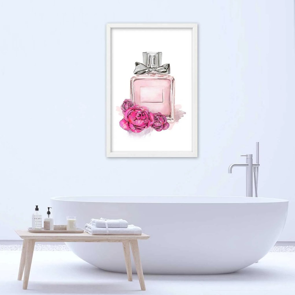 Gario Plagát Kvety a parfum vo flakóne Farba rámu: Bez rámu, Rozmery: 30 x 45 cm