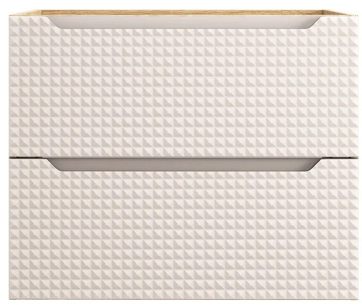 Závěsná umyvadlová skříňka Luxor Beige 82-70-2S béžová/dub olejovaný