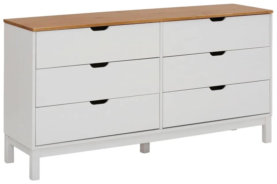 Biela nízka komoda z borovicového dreva 150x75 cm Post – Støraa