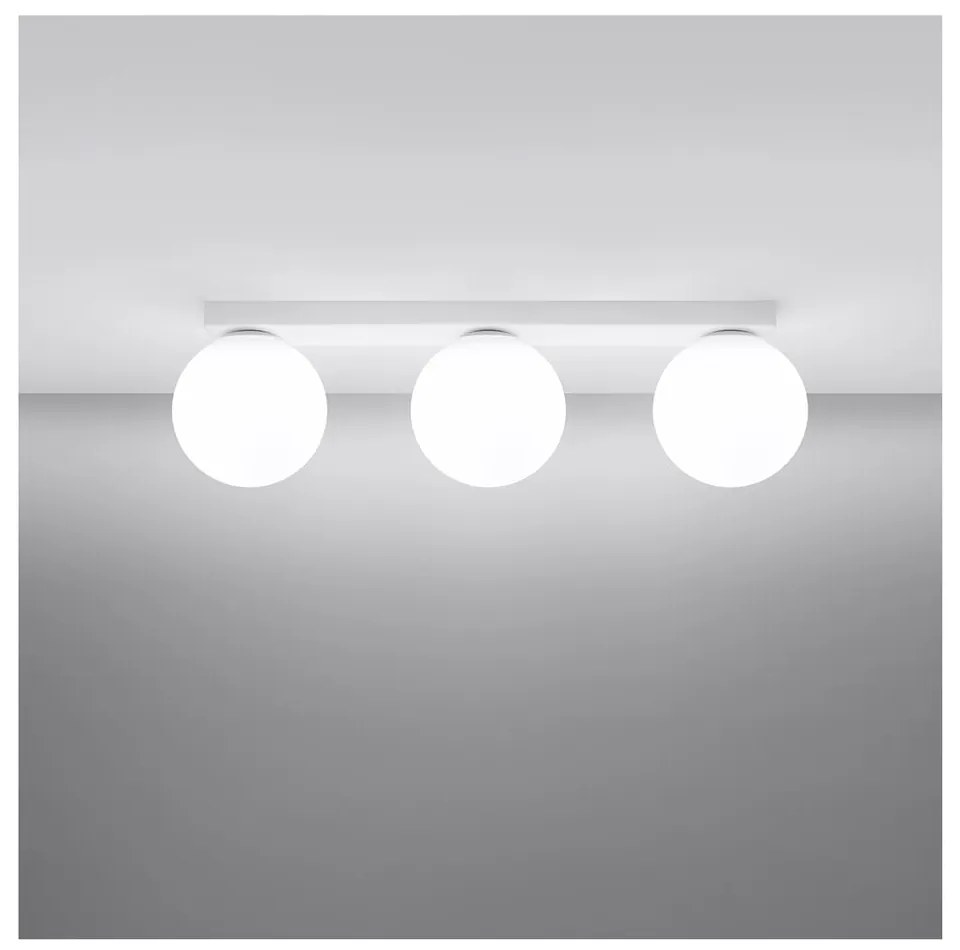 Biele stropné svietidlo so skleneným tienidlom ø 12 cm Umerta – Sollux