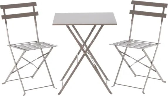Skladací záhradný set, balkónová súprava - stôl + dve stoličky modrá