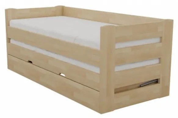 Posteľ VARIO Rozmer - postelí, roštov, nábytku: 90 x 200 cm, Farebné prevedenie: sonoma, Povrchová úprava: lak