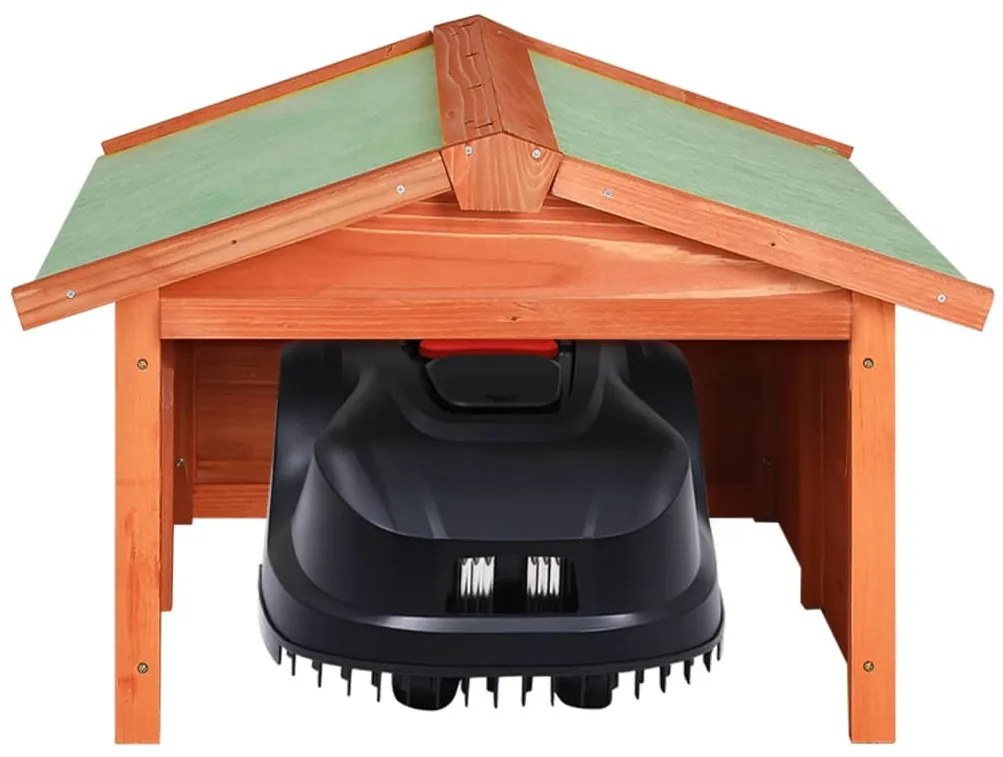 Garáž na robotickú kosačku 72x87x50 cm jedľový masív