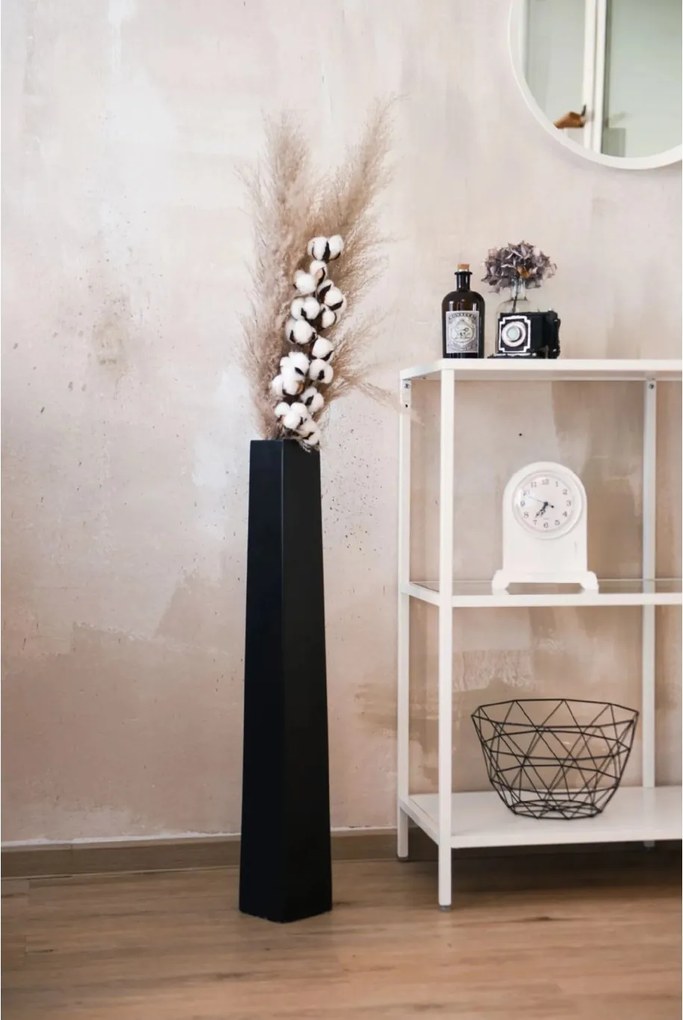 Váza OBELISK, sklolaminát, výška 80 cm, čierna