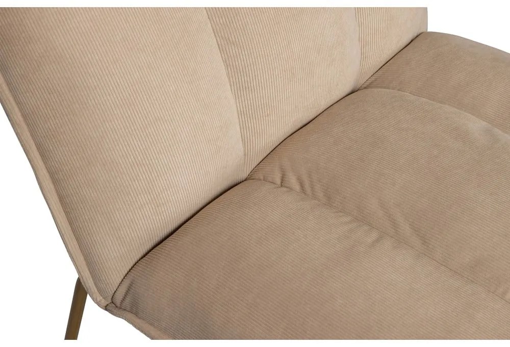 Béžové kreslo s konštrukciou v zlatej farbe WOOOD Fie