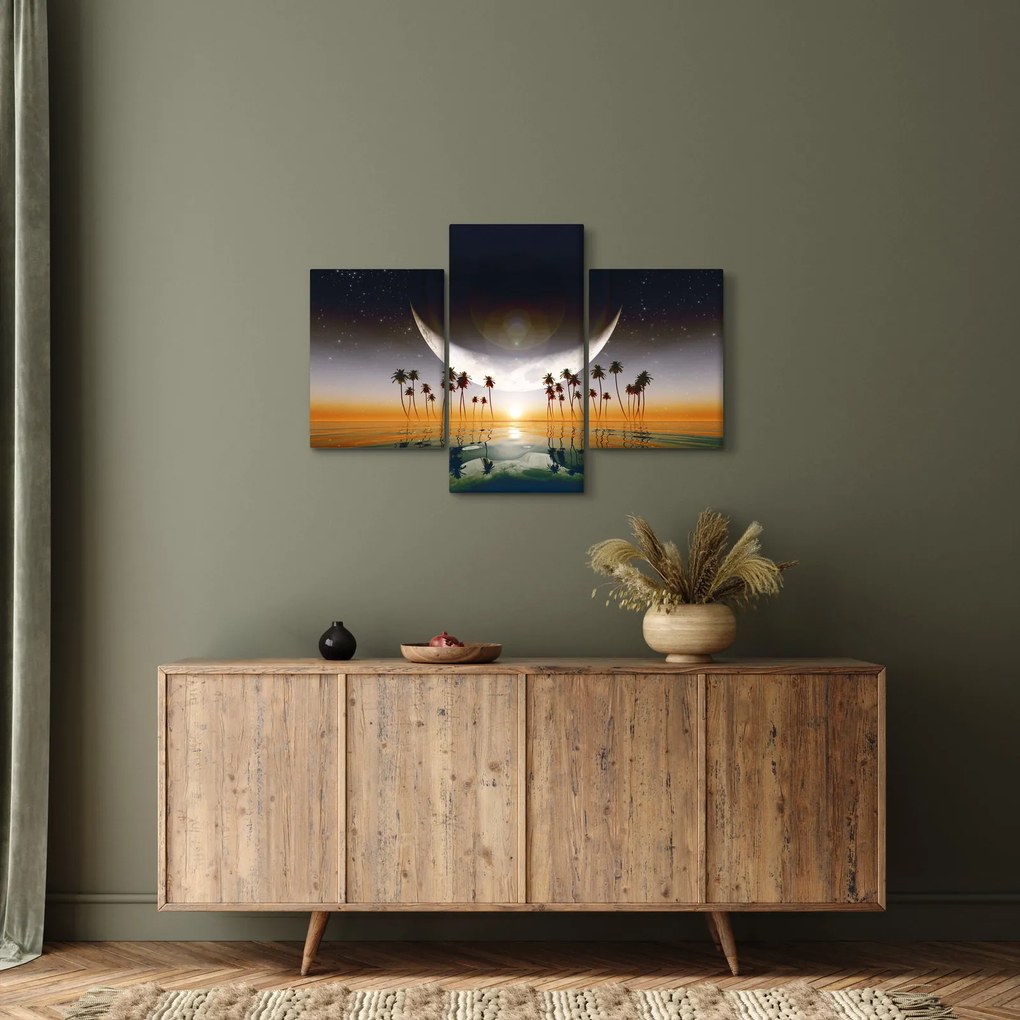 Obraz - Mesiac nad palmami (90x60 cm)