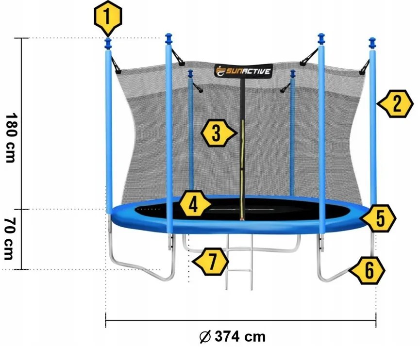 Sunactive záhradná trampolína 374cm