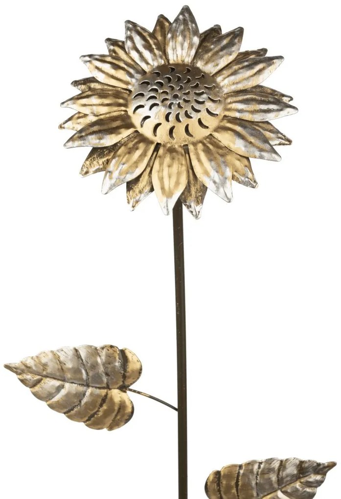 Zapichovacia záhradná dekorácia Flowers, sada 3ks, 74 cm, kov, zlatá