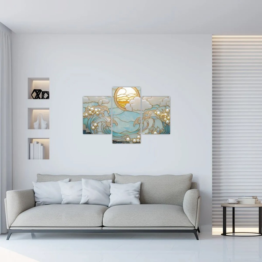 Obraz - 3D perly v oceáne (90x60 cm)