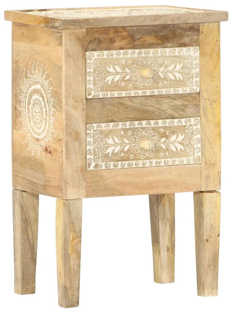 Ručne maľovaný nočný stolík 40x30x60 cm masívne mangovníkové drevo 286161