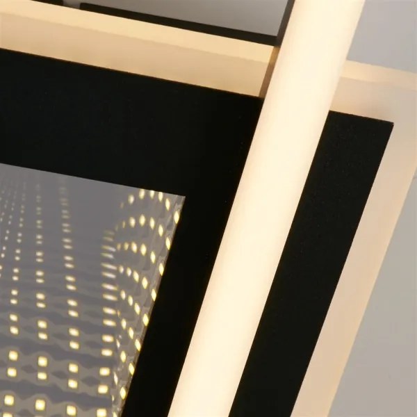 Searchlight 44250BK - LED stmievateľné stropné svietidlo QUADRATE LED/24W/230V 36x36 cm