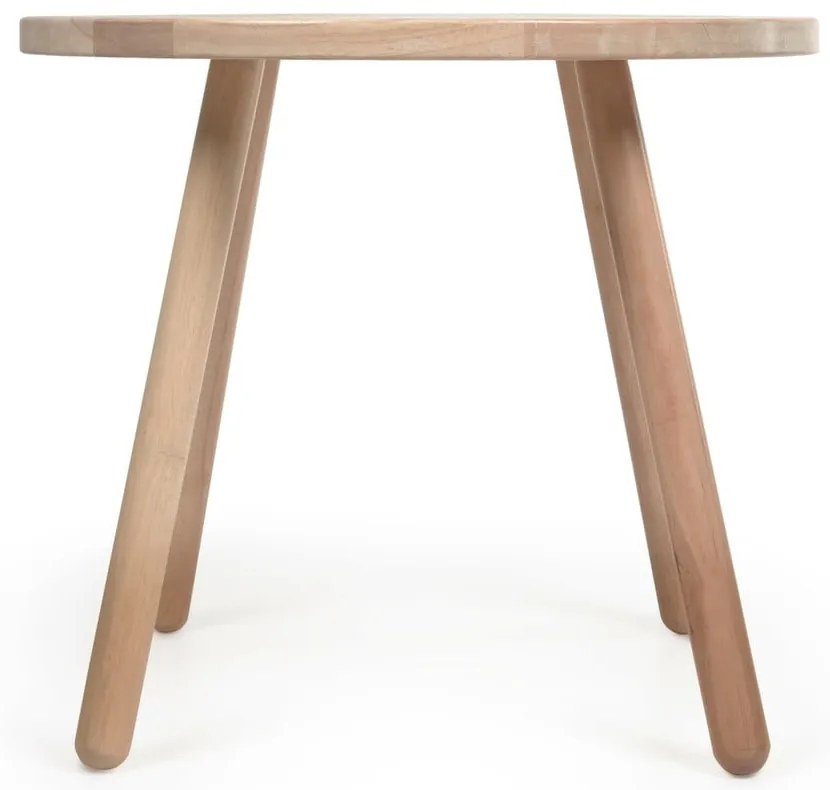 Detský stôl z kaučukového dreva Kave Home Dilcia, ø 55 cm